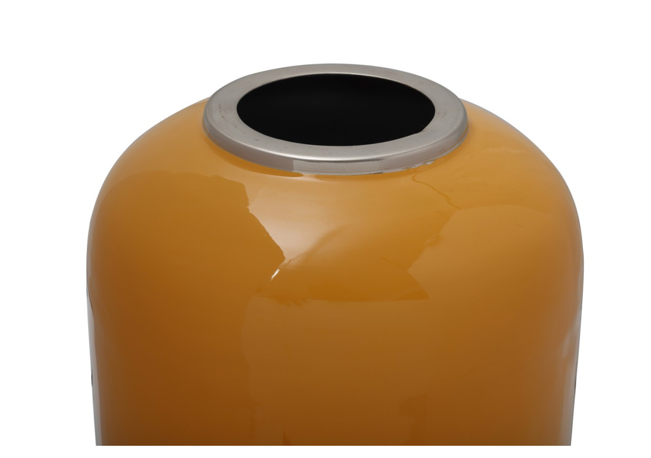 Vase Art Déco 200 - Jaune et Argent, Élégance Artisanale - 269SG-YEL - Kayoom