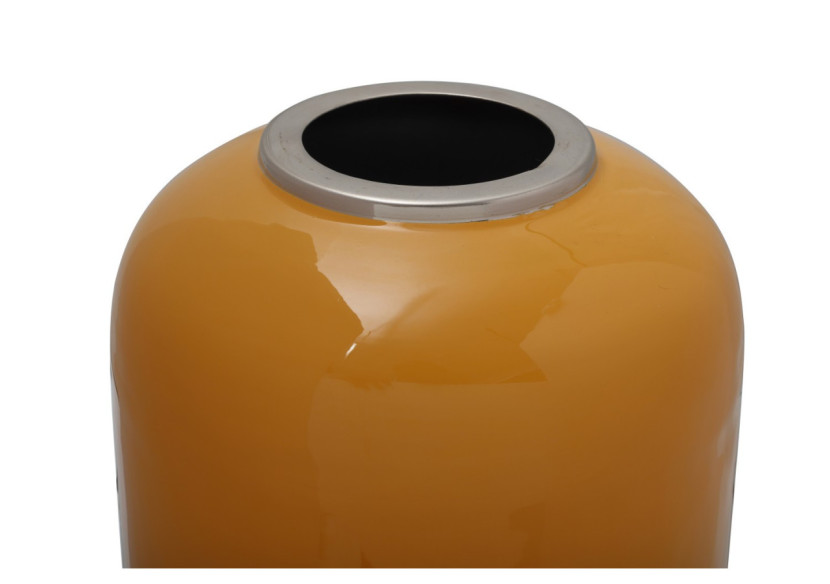 Vase Art Déco 200 - Jaune et Argent, Élégance Artisanale - 269SG-YEL - Kayoom