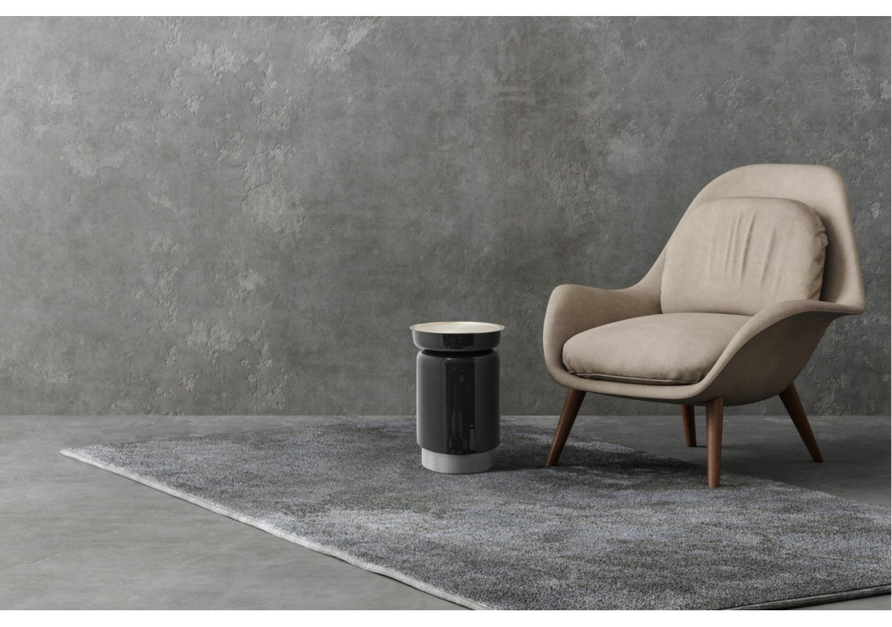 Table d'Appoint Art Déco 150 - Anthracite et Argent, Polyvalence Élégante - 293O2-ANT - Kayoom