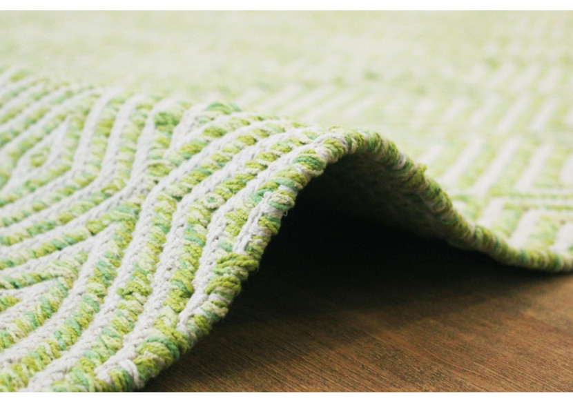 Tapis Cocktail 300 - Tissé en coton vert 80cm x 150cm - BWFCV-80-150 - Kayoom