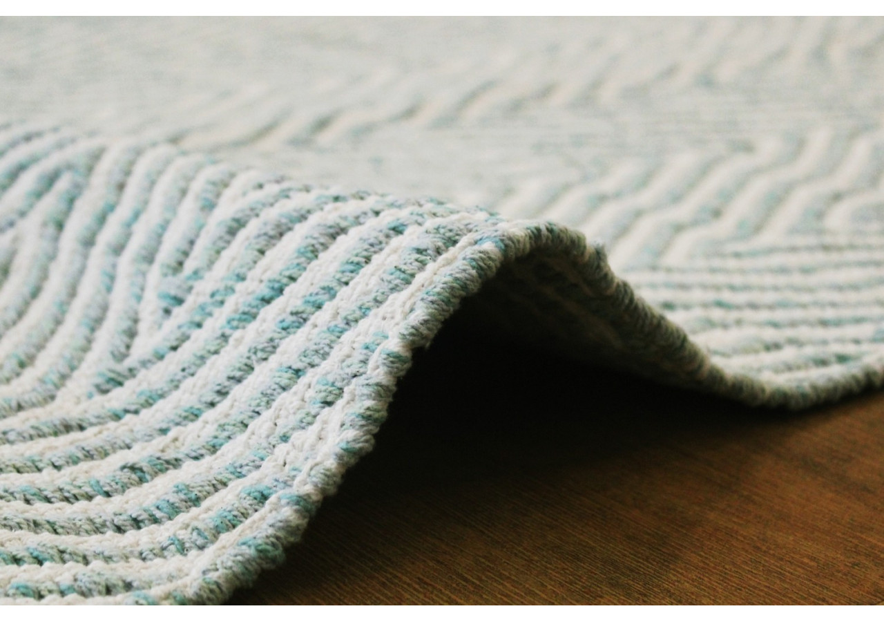 Tapis Cocktail 400 - Tapis en coton turquoise 160cm x 230cm - 3K75B-160-230 - Kayoom