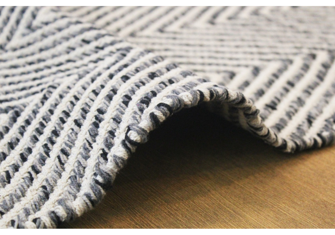 Tapis Cocktail 500 - Tapis en coton gris 160cm x 230cm - UJQ4A-160-230 - Kayoom