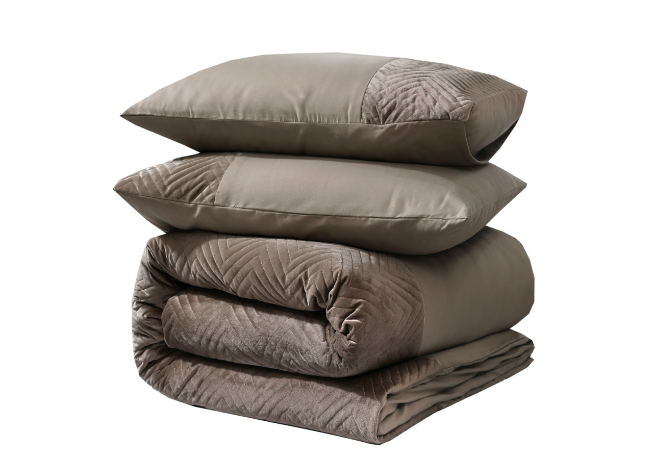 Housse de Couette DD Velvet - Taupe 140x200/220, Douceur et Élégance - 17021753 - Royal Textile