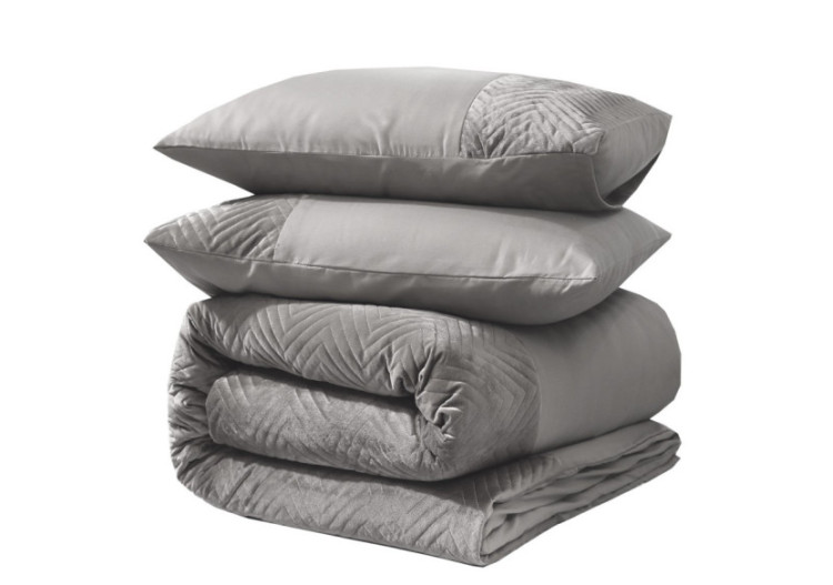 Housse de Couette DD Velvet - Zand/Grijs 200x200/220, Luxe et Confort - 17021757 - Royal Textile