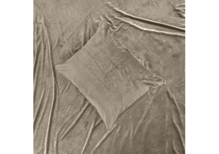 Housse de Couette Velvet Piping Taupe / Grijs - 140 x 220 cm - 17021744 - Royal Textile