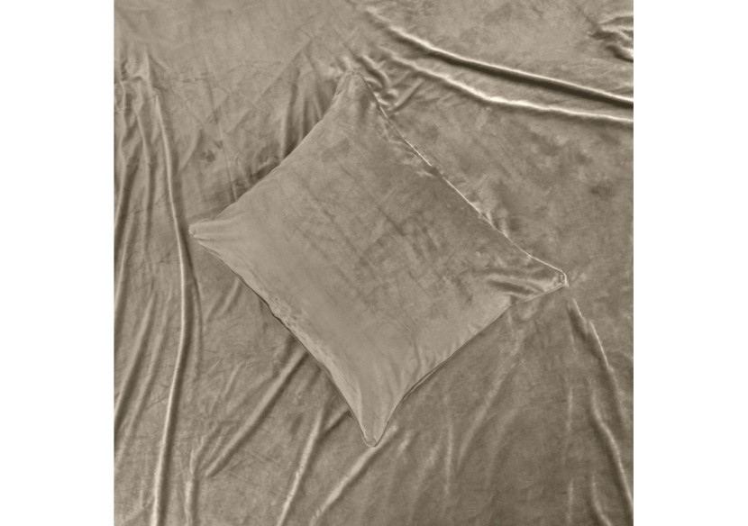 Housse de Couette Velvet Piping Taupe / Grijs - 140 x 220 cm - 17021744 - Royal Textile