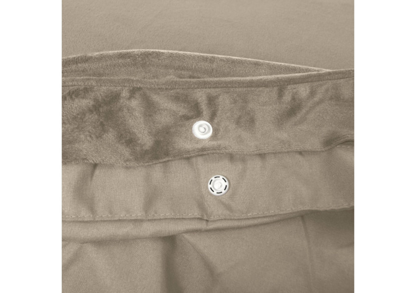Housse de Couette Velvet Piping Taupe / Grijs - 140 x 220 cm - 17021744 - Royal Textile