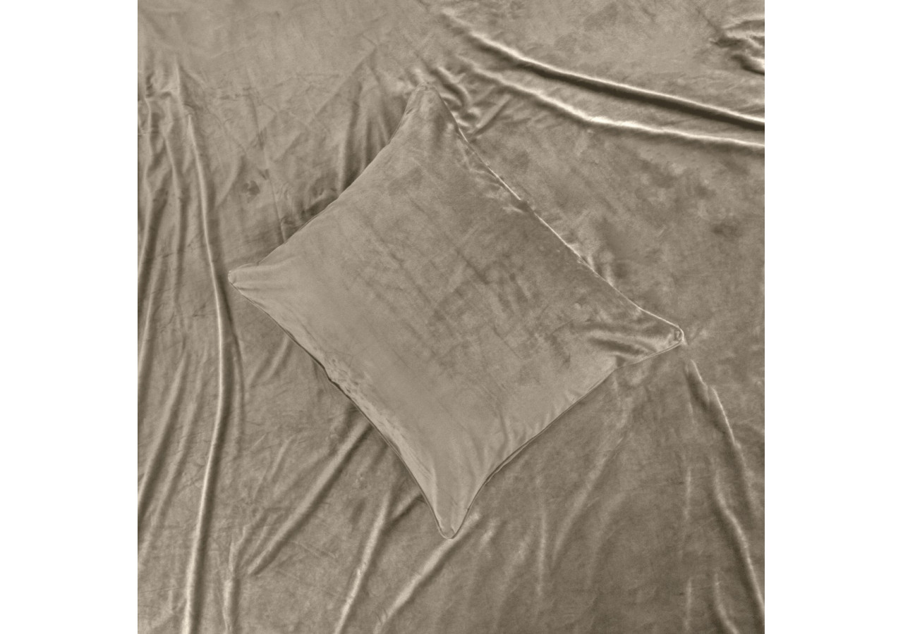 Housse de Couette Velvet Piping Taupe / Grijs - 200 x 220 cm - 17021745 - Royal Textile