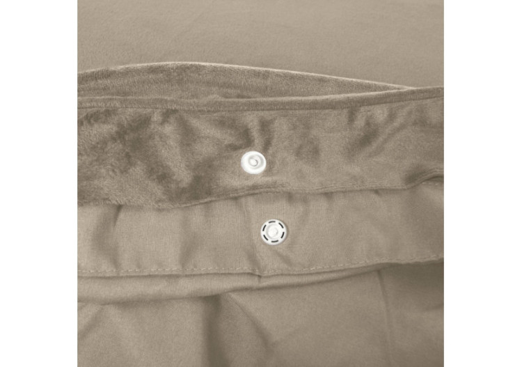 Housse de Couette Velvet Piping - Taupe et Gris 240 x 220 cm - 17021746 - Royal Textile 2