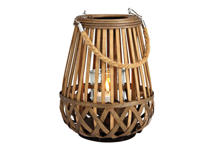 Lanternes en bambou - Éclairage décoratif en verre 20x26x20cm - 10038615 - WURM