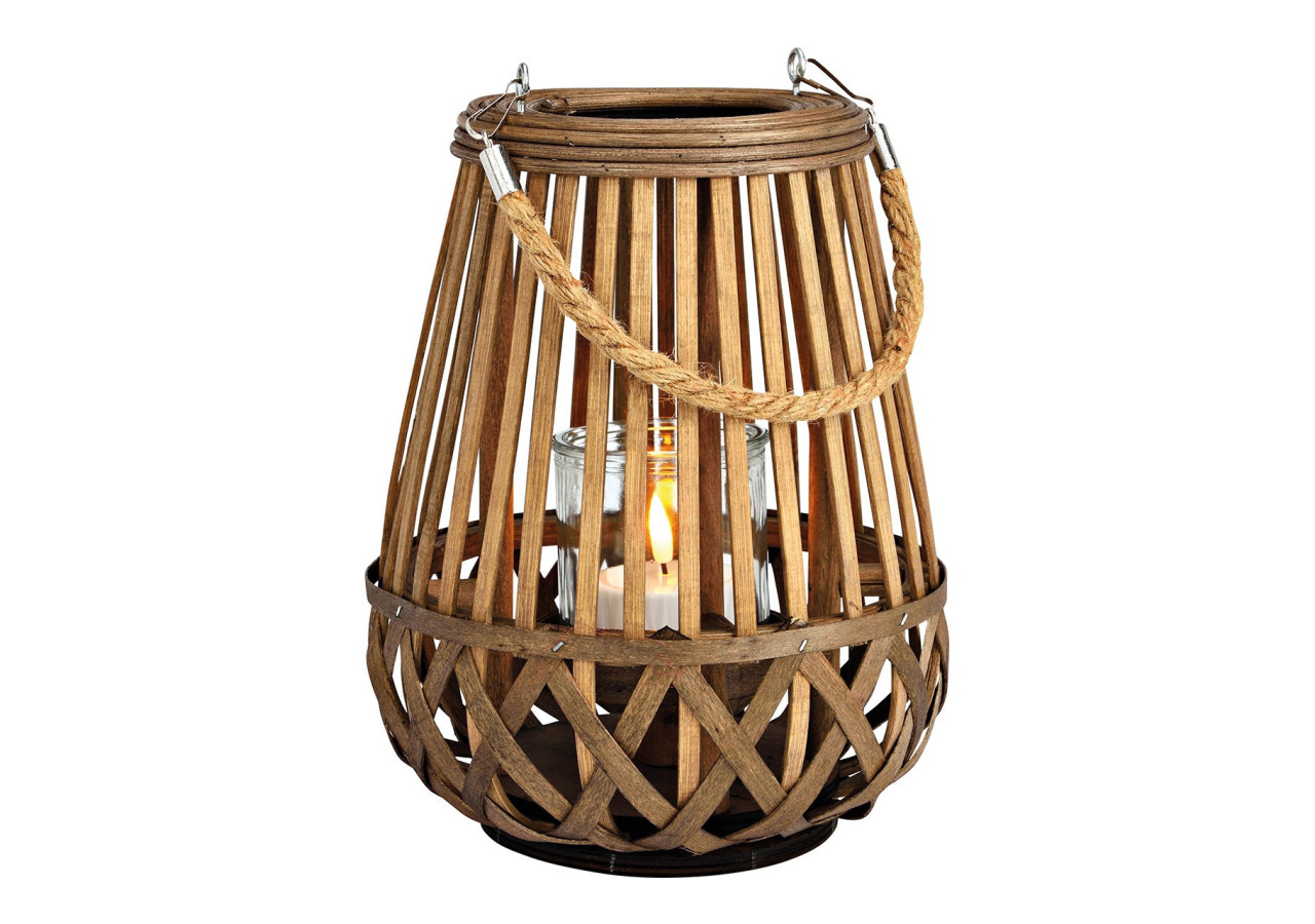 Lanternes en bambou - Éclairage décoratif en verre 20x26x20cm - 10038615 - WURM