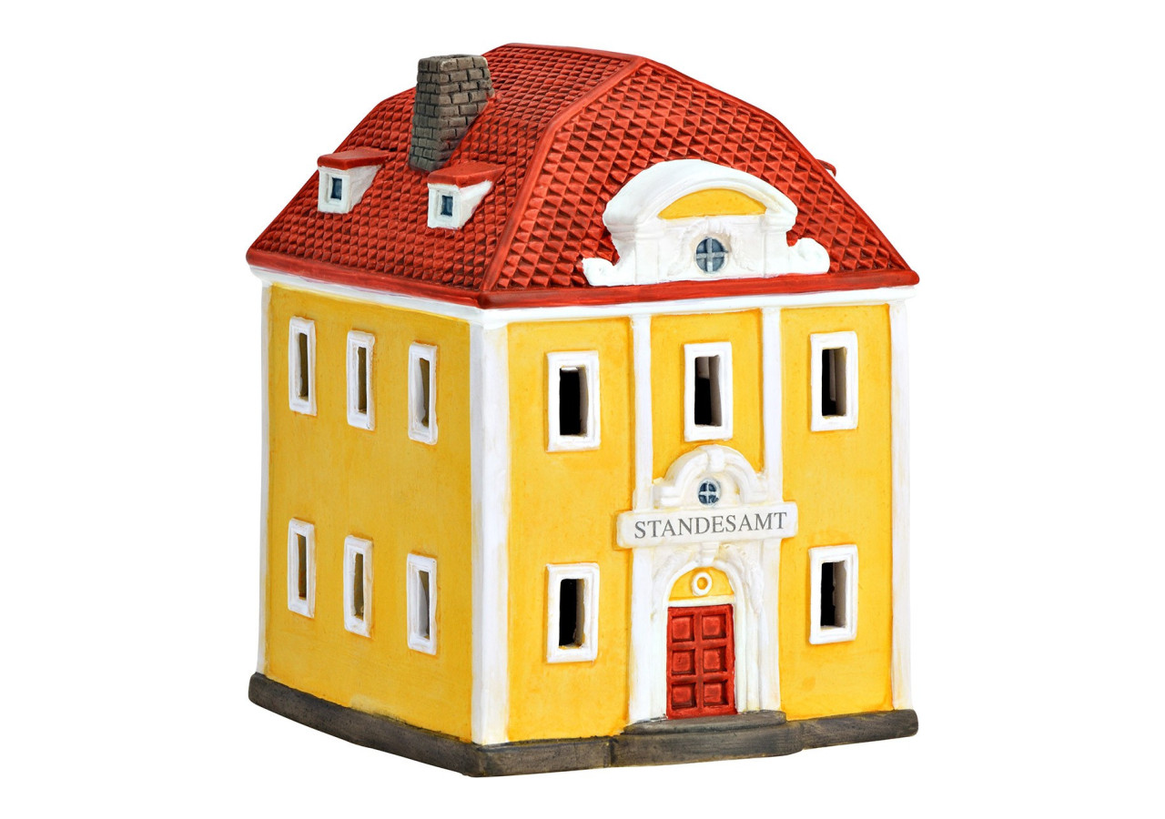 Maison de lumière Wurm - Standesamt Rees en porcelaine jaune et rouge 12x16x14cm - 10041953 - WURM