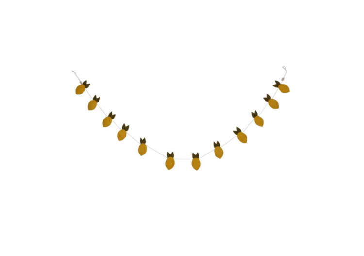 Guirlande Citron - Longueur 180 cm avec 12 citrons en feutre - 60000114 - KidsDepot