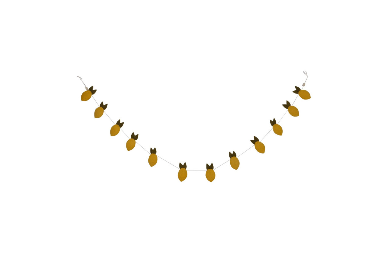 Guirlande Citron - Longueur 180 cm avec 12 citrons en feutre - 60000114 - KidsDepot