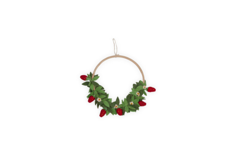 Guirlande Murale Flower Hoop Strawberry - Décoration Murale Fruitière - 60000123 - KidsDepot
