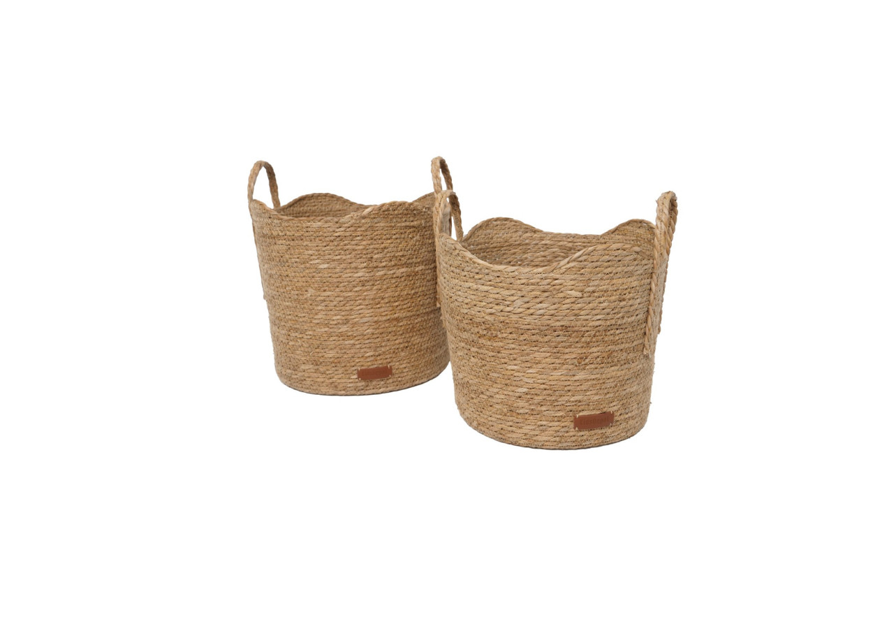 Set de 2 paniers Mand Kiara - Paniers en osier avec bord ondulé - 60000156 - KidsDepot