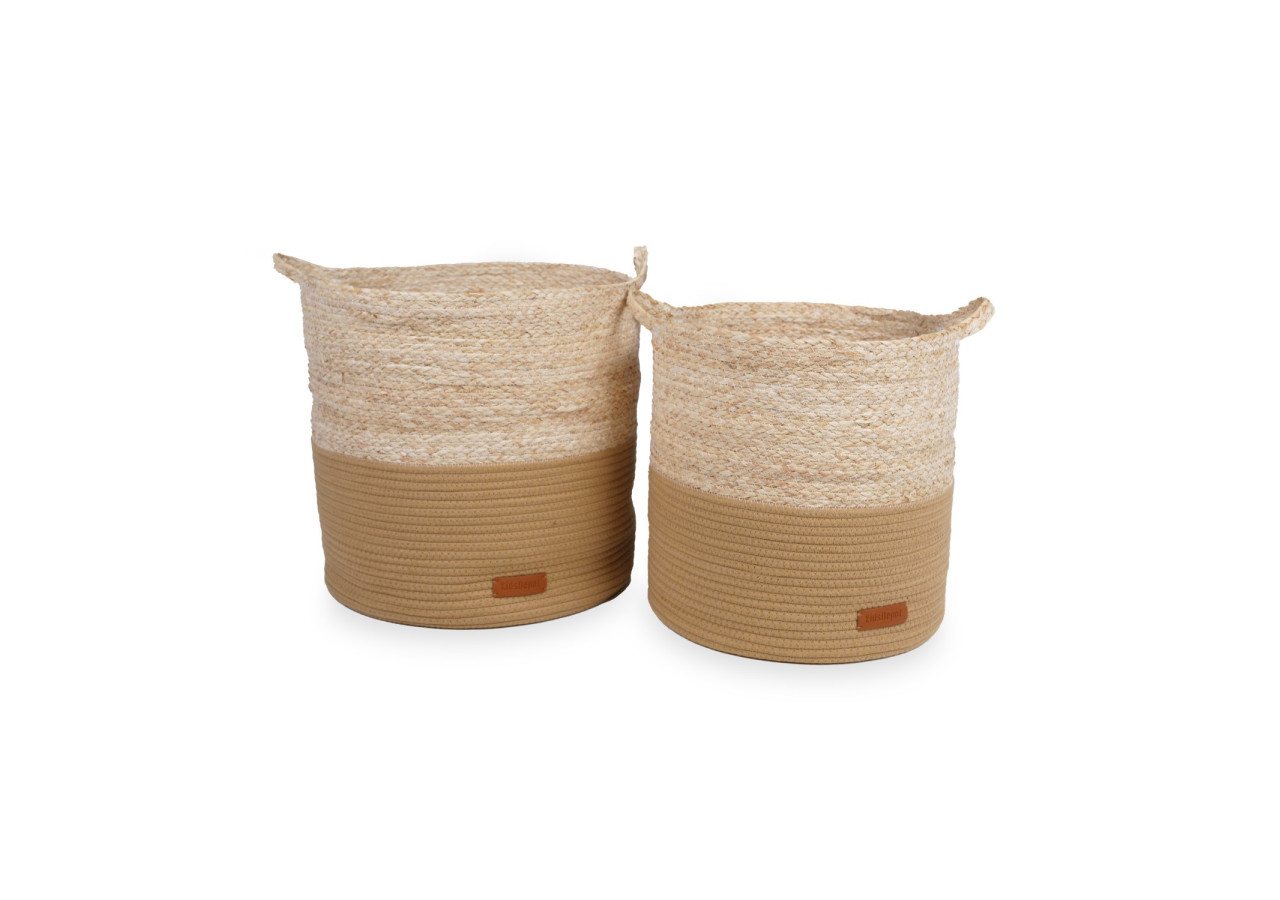Set de 2 paniers Mand Kuno - Paniers en coton et corde - 60000157 - KidsDepot