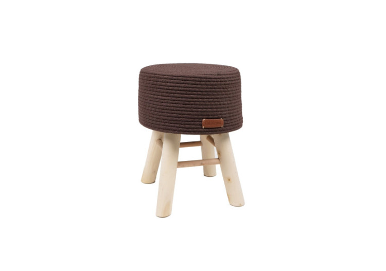 Tabouret Iggy Kruk - Marron foncé avec assise rembourrée - 60000169 - KidsDepot