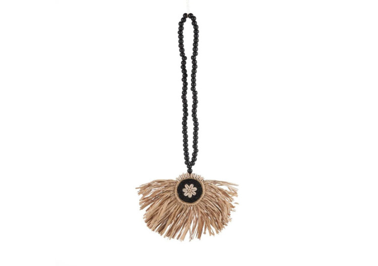 Tassel Mahkota en Raffia - Noir naturel - BALE094NB - Bazar Bizar
