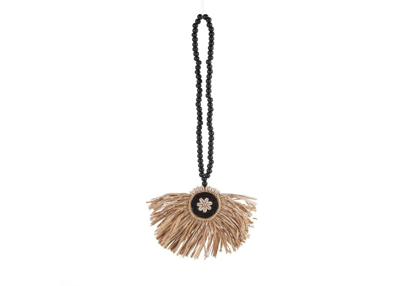 Tassel Mahkota en Raffia - Noir naturel - BALE094NB - Bazar Bizar