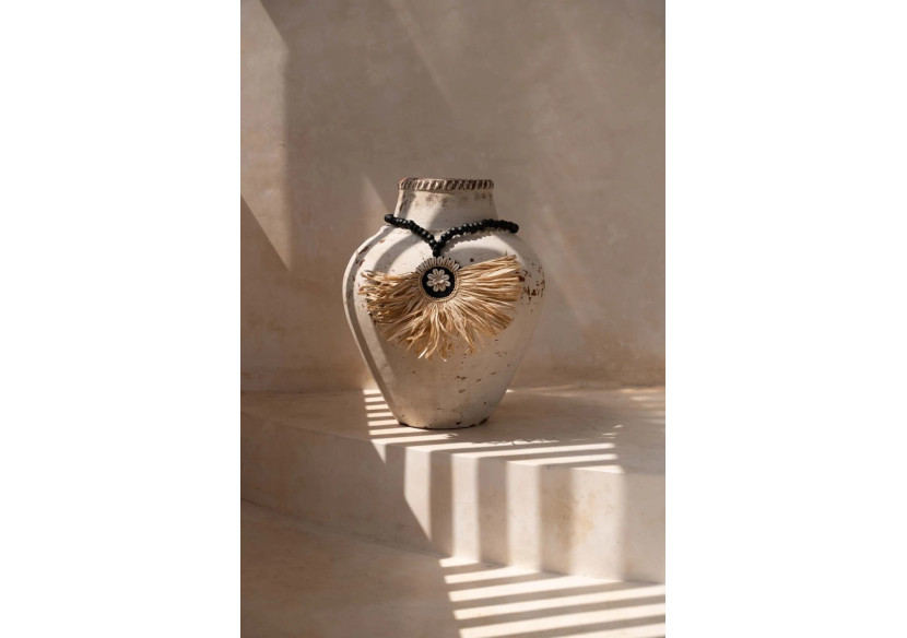 Tassel Mahkota en Raffia - Noir naturel - BALE094NB - Bazar Bizar