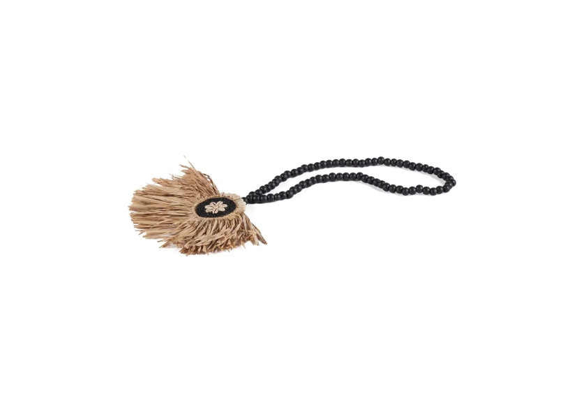 Tassel Mahkota en Raffia - Noir naturel - BALE094NB - Bazar Bizar