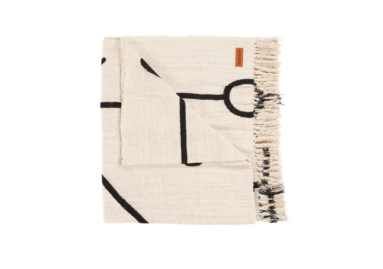 Plaid Œil Malin - Coton noir naturel - BARI013NB - Bazar Bizar