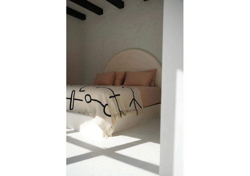 Plaid Œil Malin - Coton noir naturel - BARI013NB - Bazar Bizar