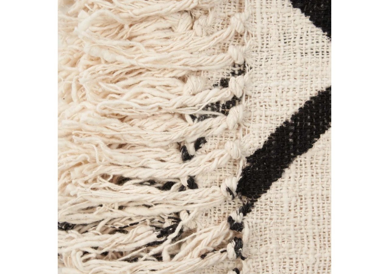 Plaid Œil Malin - Coton noir naturel - BARI013NB - Bazar Bizar