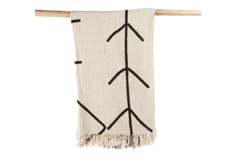 Plaid Œil Malin - Coton noir naturel - BARI013NB - Bazar Bizar