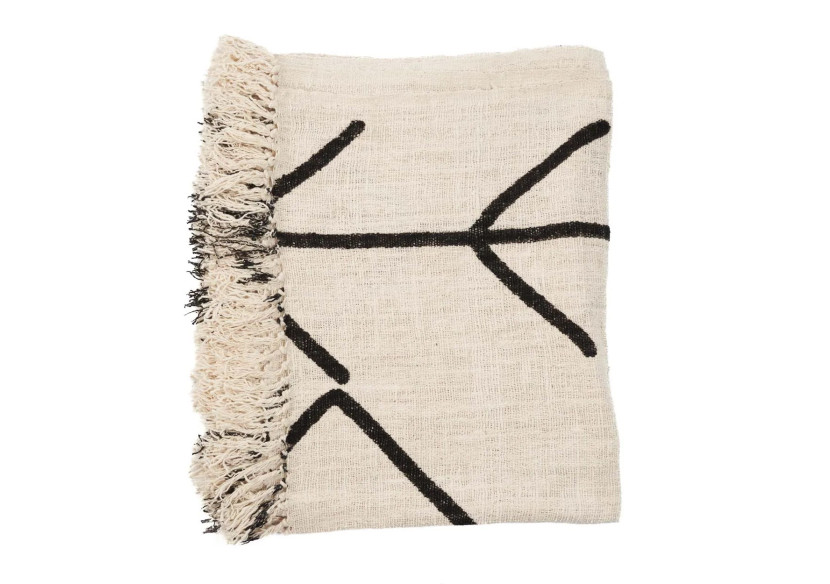 Plaid Œil Malin - Coton noir naturel - BARI013NB - Bazar Bizar