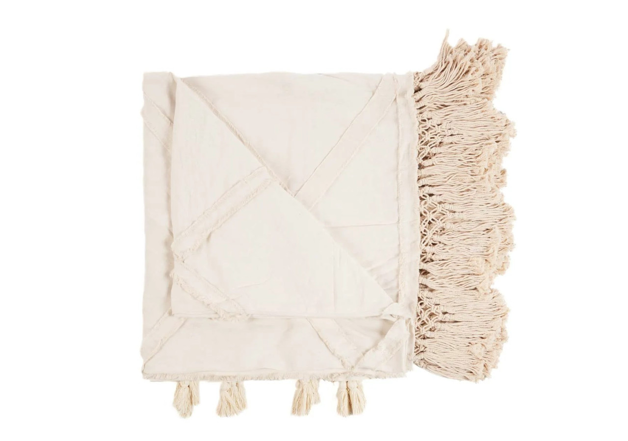 Plaid de Lit Berbère - Naturel - BARI016N - Bazar Bizar