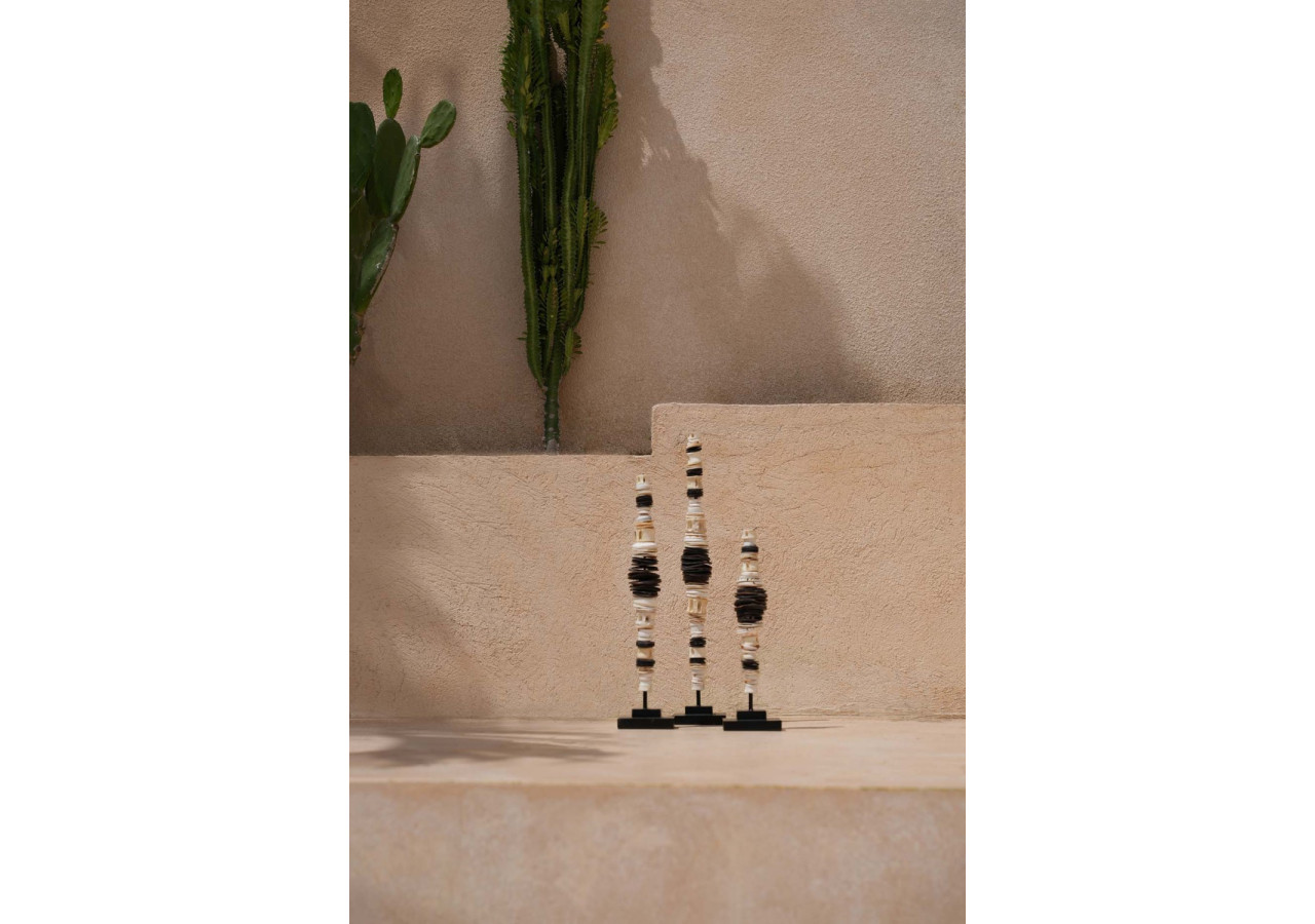 Coquillage sur Socle - Noir et Blanc - L - BAKU014BW-L - Bazar Bizar