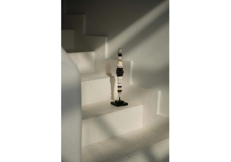 Coquillage d'argent sur support - Noir et blanc - Taille M - BAKU014BW-M - Bazar Bizar 2