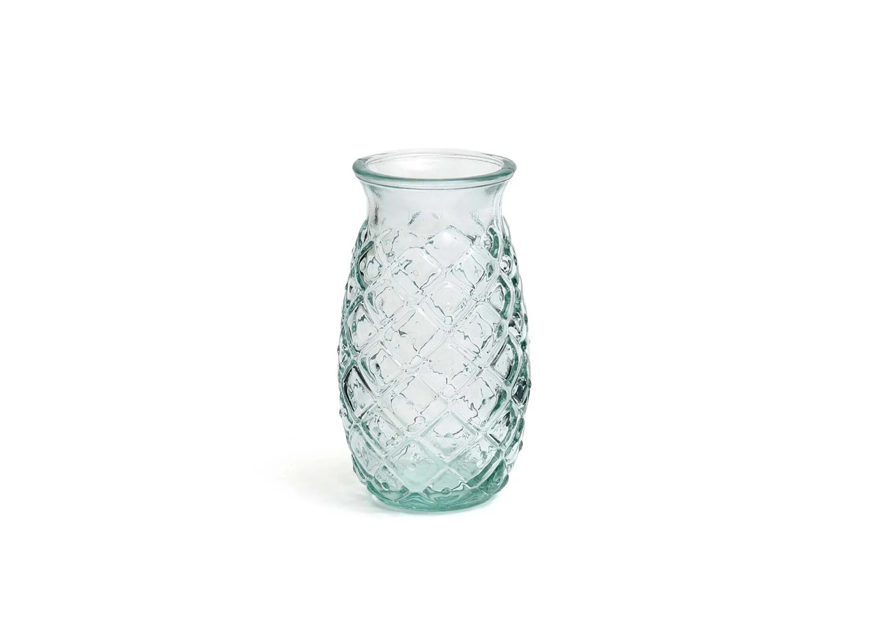 Verre Ananas - Verre Recyclé Bleu - Moyen - ESSAMI001B-M - Bazar Bizar