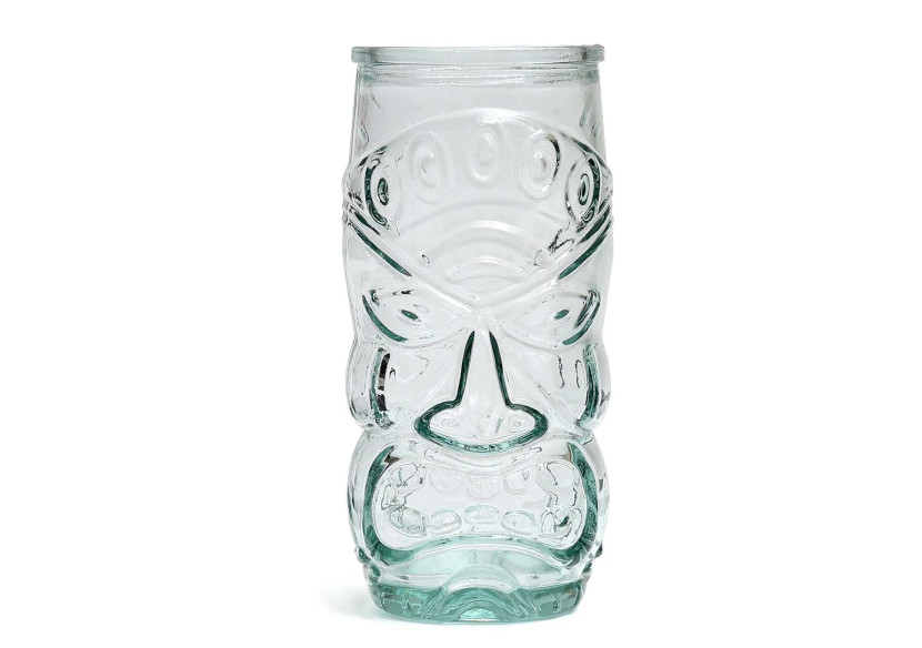 Verre Tiki en Verre Recyclé - Bleu - ESSAMI002B - Bazar Bizar