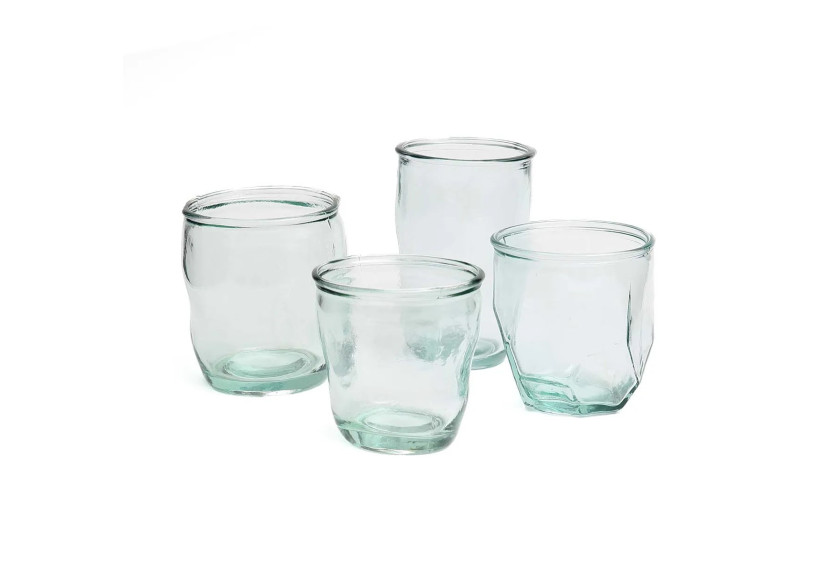 Verre Tching - Bleu en verre recyclé - ESSAMI021B - Bazar Bizar