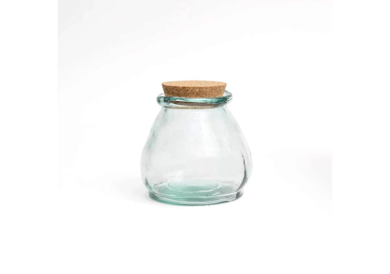 Pot en Verre Belly - Petit - Bleu - ESSAMI007B-S - Bazar Bizar