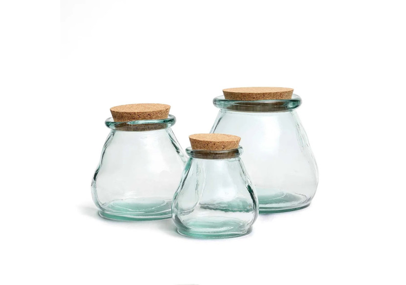 Pot en Verre Belly - Petit - Bleu - ESSAMI007B-S - Bazar Bizar