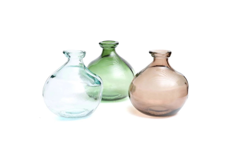 Vase Xiao - Élégance Naturelle en Verre Bleu - ESSAMI011B - Bazar Bizar