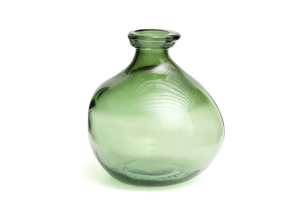 Vase Xiao - Design Naturel en Verre Vert - ESSAMI011G - Bazar Bizar