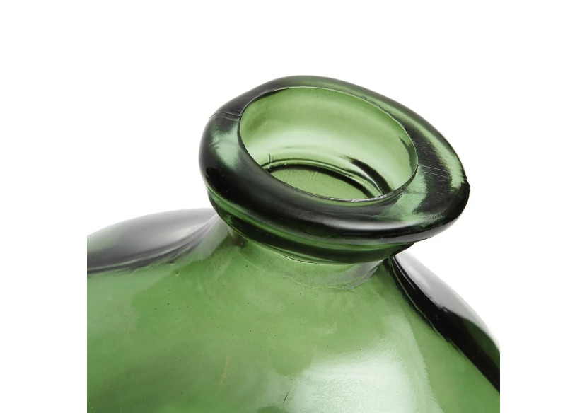 Vase Xiao - Design Naturel en Verre Vert - ESSAMI011G - Bazar Bizar