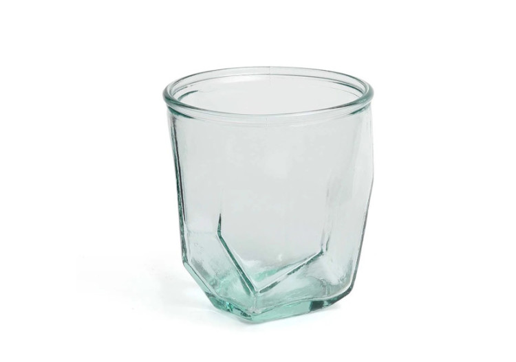 Verre Origami - Design Angulaire en Verre Recyclé - ESSAMI018B - Bazar Bizar