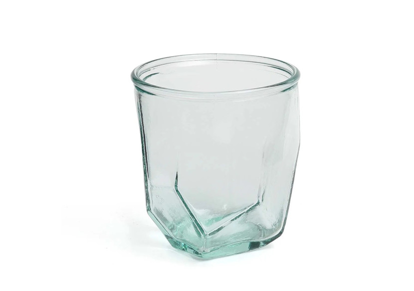 Verre Origami - Design Angulaire en Verre Recyclé - ESSAMI018B - Bazar Bizar