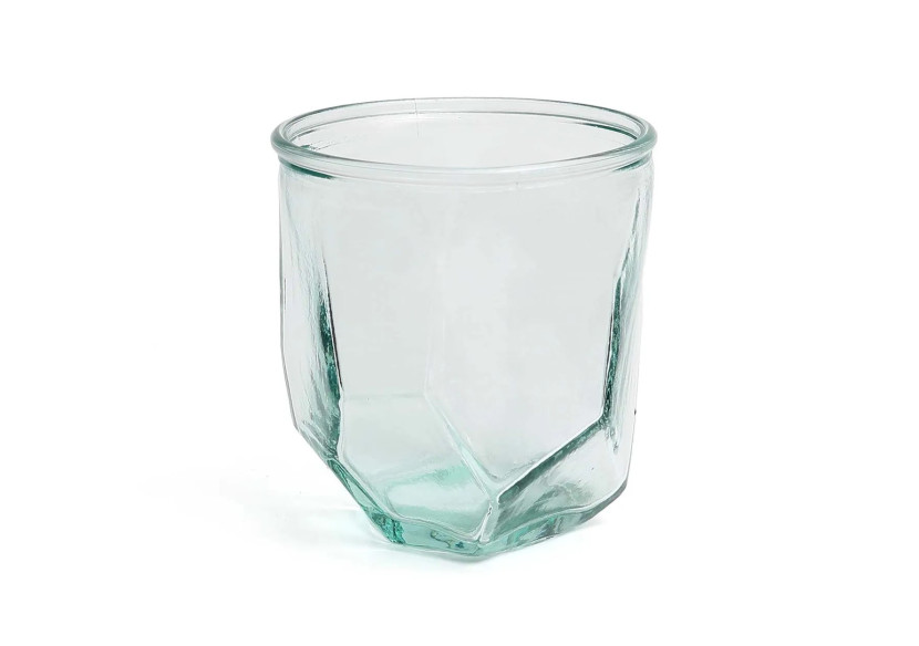 Verre Origami - Design Angulaire en Verre Recyclé - ESSAMI018B - Bazar Bizar