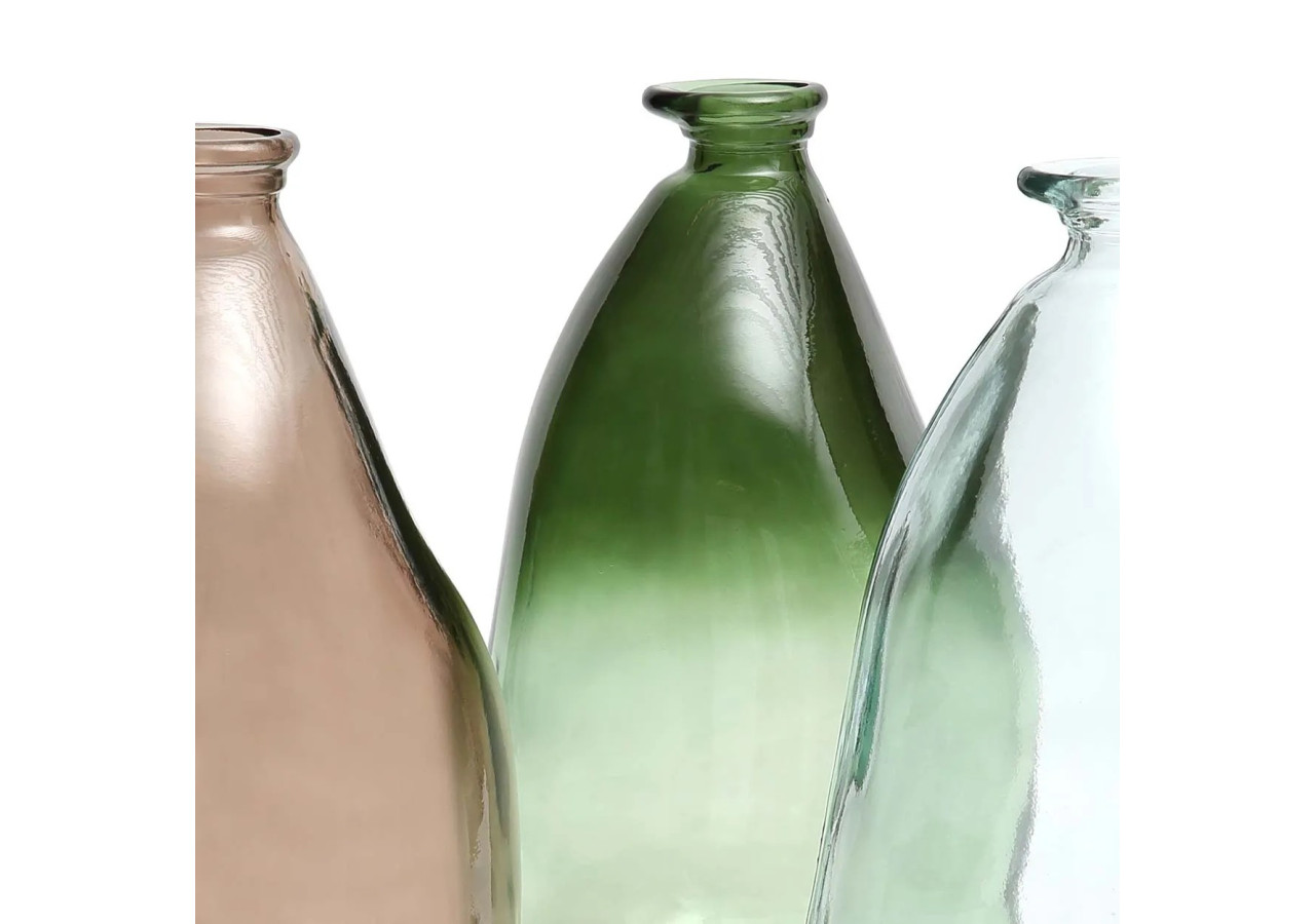 Vase Shudi - Bleu, Verre recyclé au design moderne - ESSAMI012B - Bazar Bizar