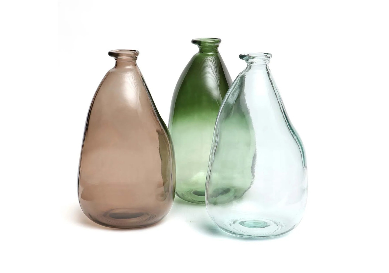 Vase Shudi - Bleu, Verre recyclé au design moderne - ESSAMI012B - Bazar Bizar