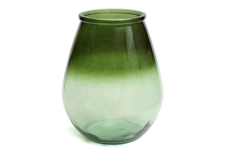 Vase Qiezi - Design Contemporain en Verre Vert - L - ESSAMI013G-L - Bazar Bizar