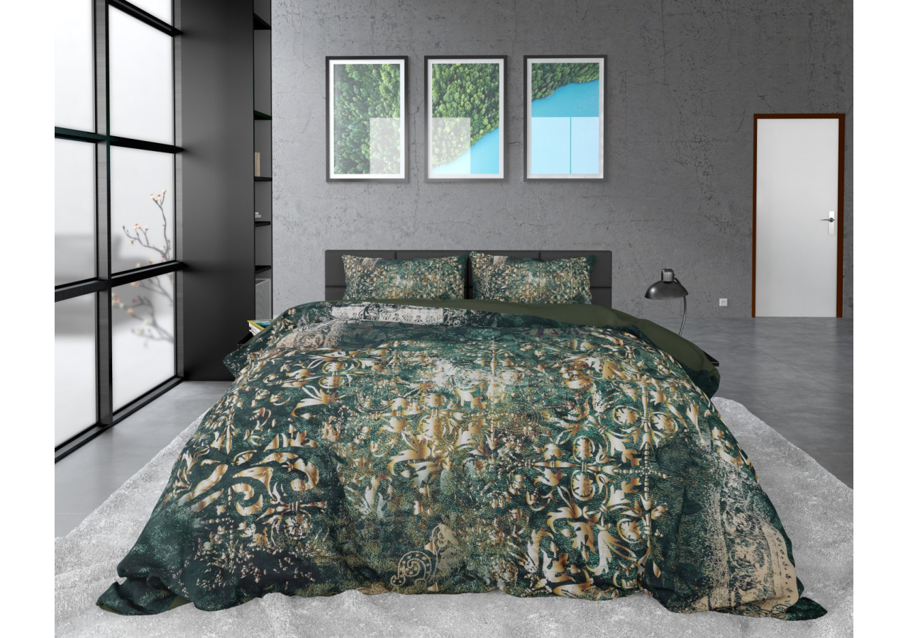 Housse de Couette Nairobi Green - 140 x 220 cm en Coton-Satin - 14023416 - Dreamhouse