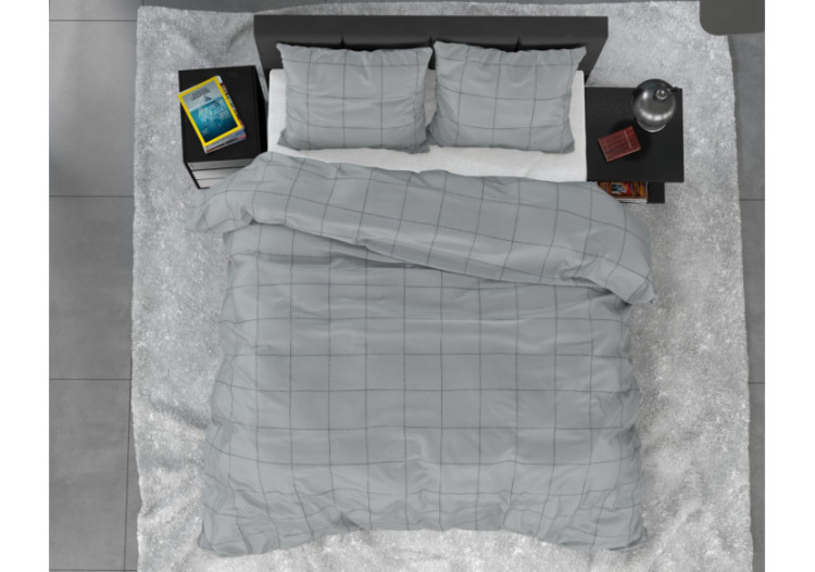 Housse de Couette Deep Check Grey - 240 x 220 cm - Deep check Grey 240 x 220 - Royal Textile 2